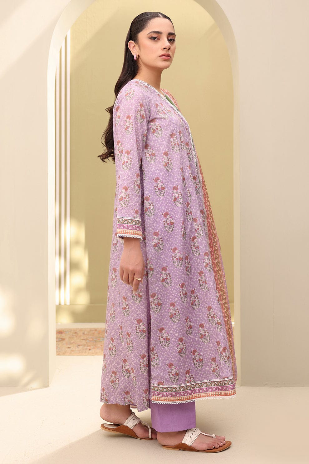 3 Pcs Unstitched Printed Lawn Suit DN-470