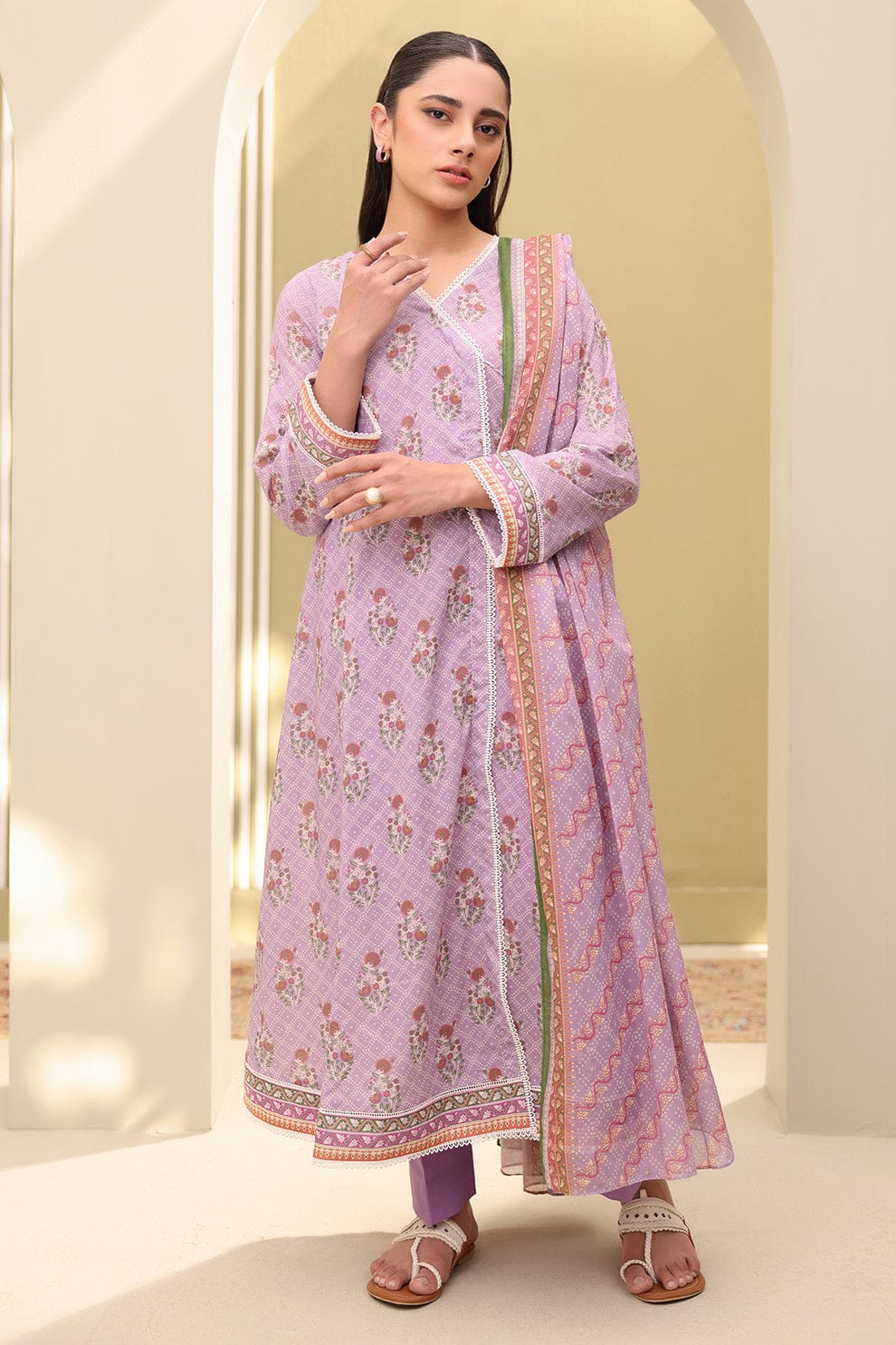 3 Pcs Unstitched Printed Lawn Suit DN-470