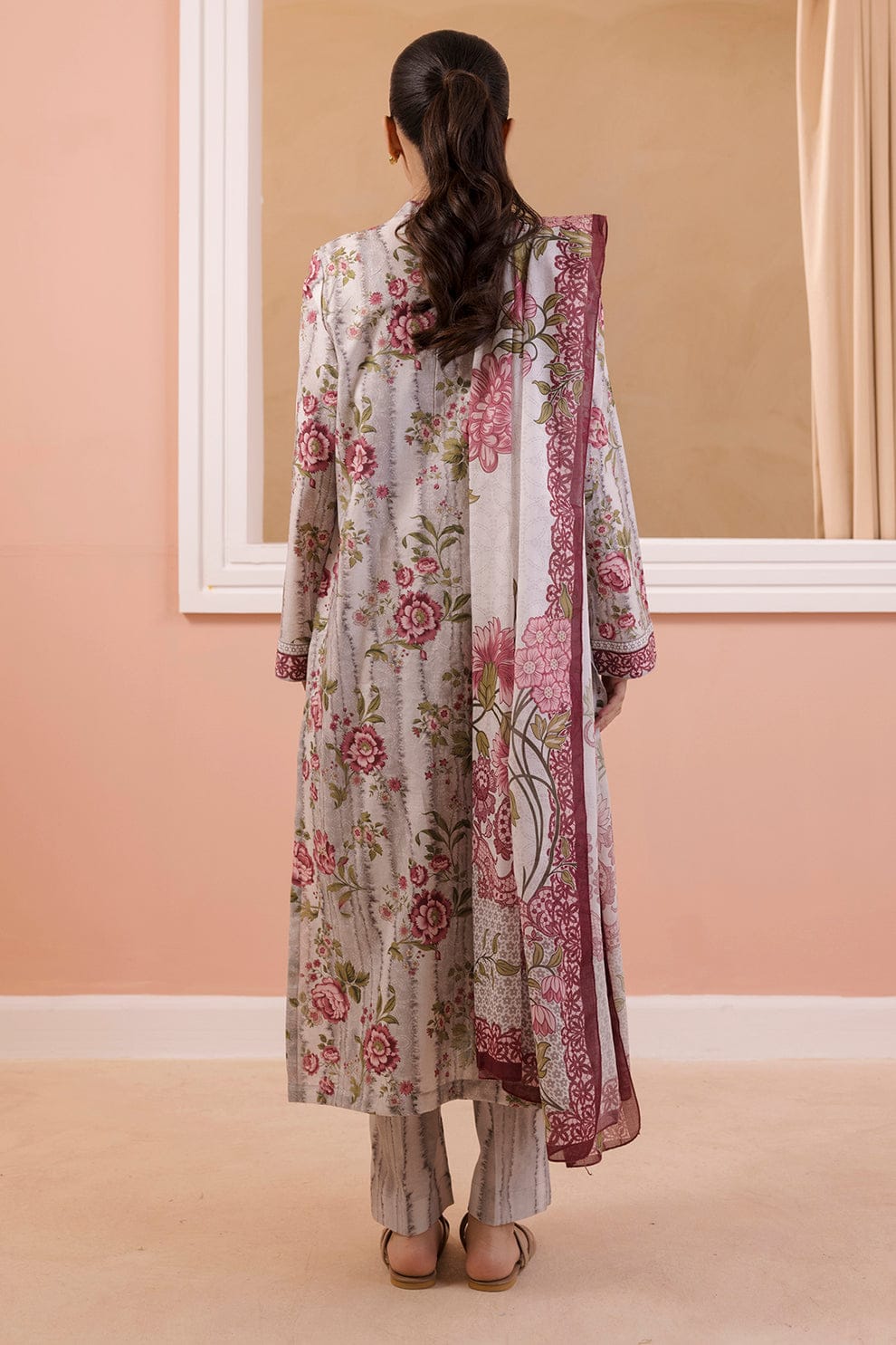 3 Pcs Unstitched Printed Lawn Suit by ZELLBURY