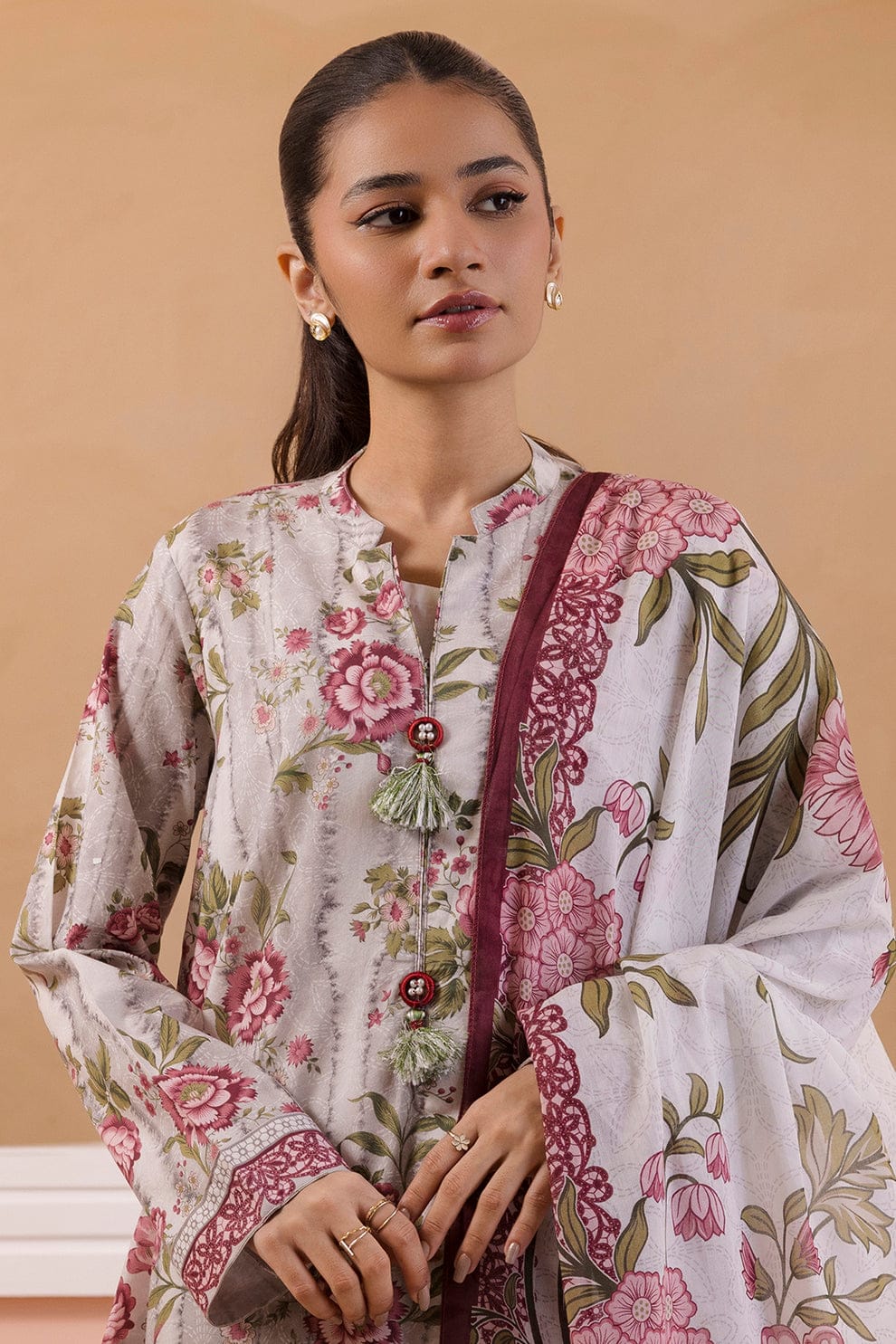 3 Pcs Unstitched Printed Lawn Suit by ZELLBURY