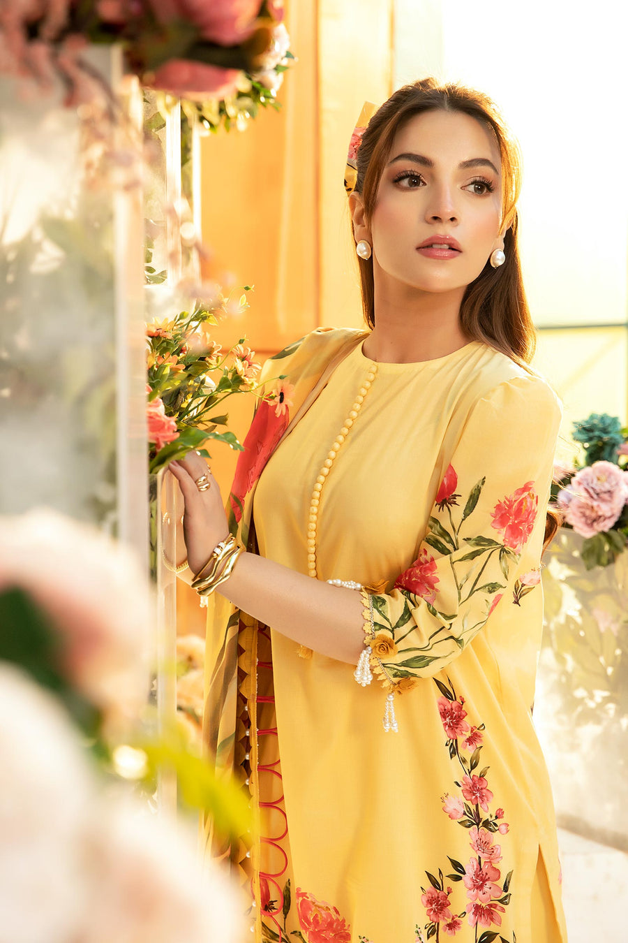3 Pcs Unstitched Printed Lawn Suit DN-700