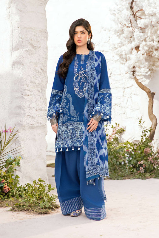 3 Pcs Unstitched Printed Lawn Suit DN-710
