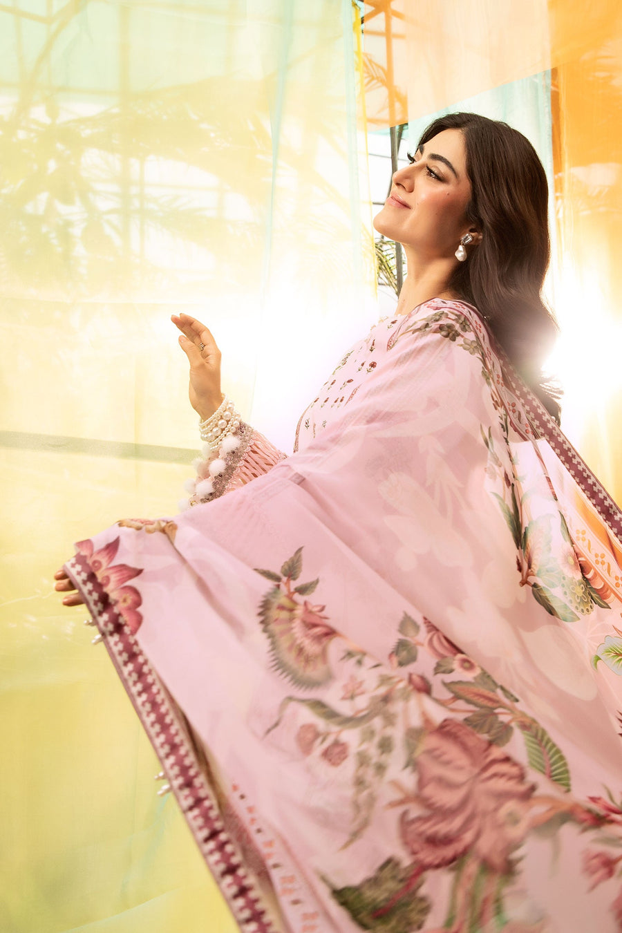 3 Pcs Unstitched Printed Lawn Suit DN-720