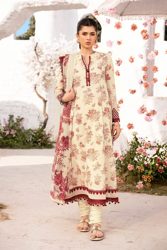 3 Pcs Unstitched Printed Lawn Suit DN-740