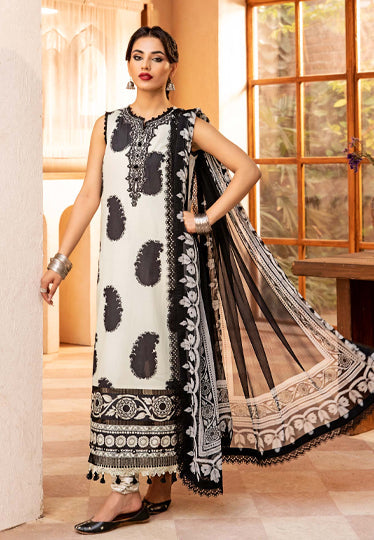 3 Pcs Unstitched Printed Lawn Suit DN-690
