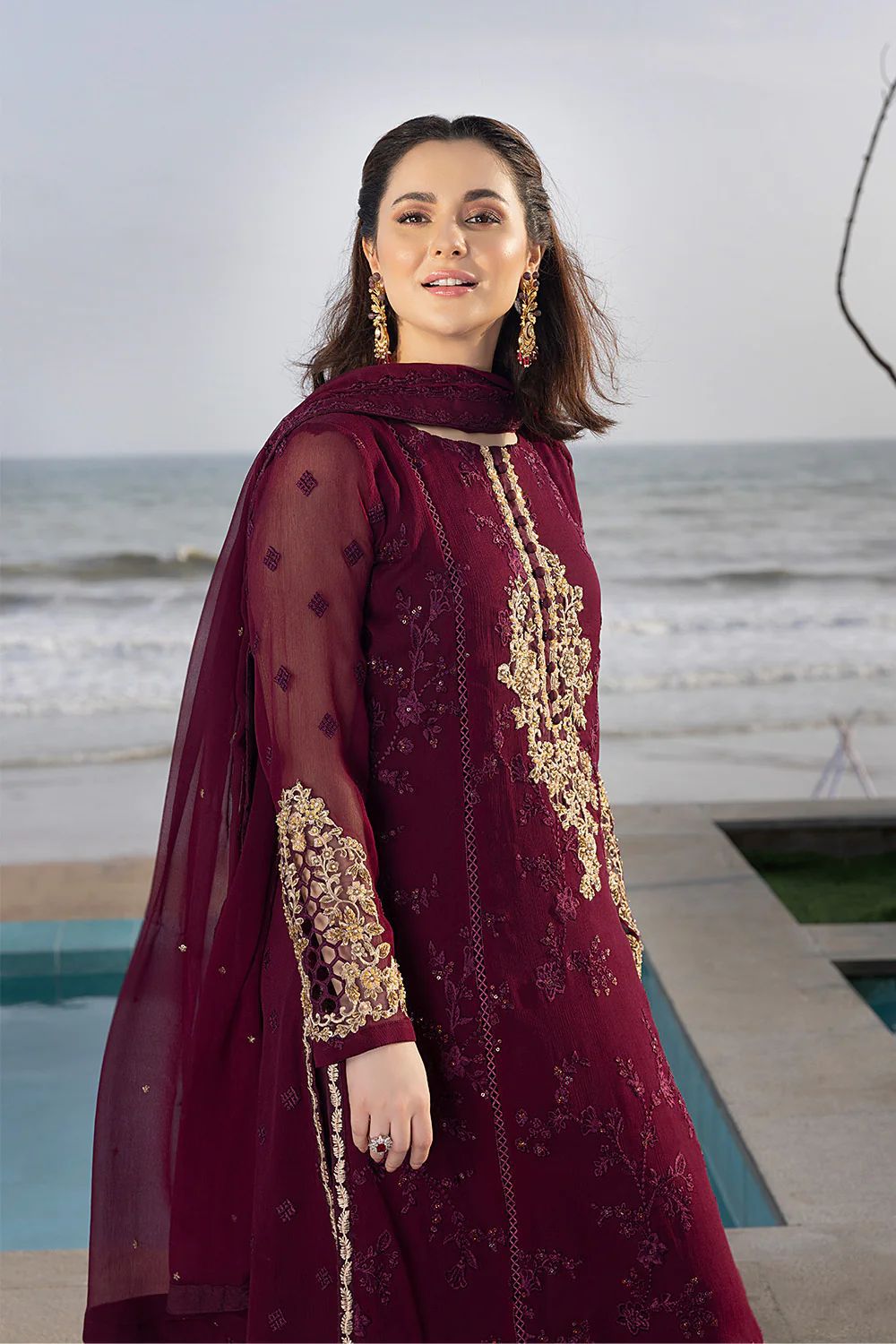 Luxury 3 Pcs Embroidered Suit