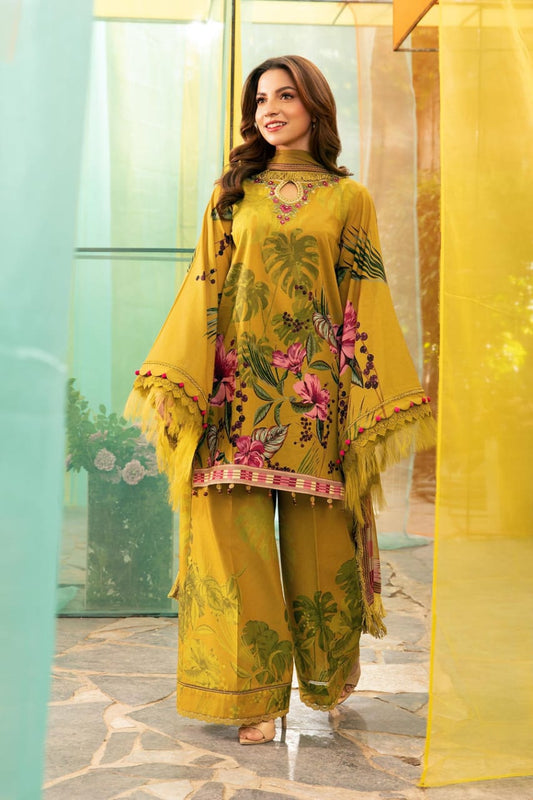 3 Pcs Unstitched Printed Lawn Suit DN-760